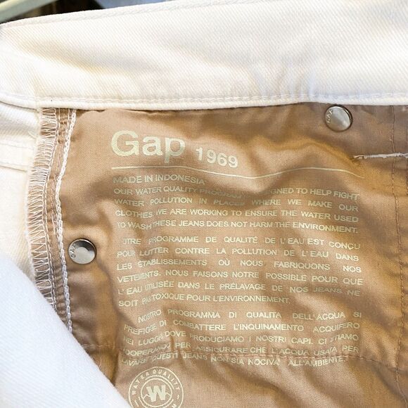 GAP 1969 White Denim Jeans ✨Women Size 27 R Straight Stretch Fit - Picture 6 of 9